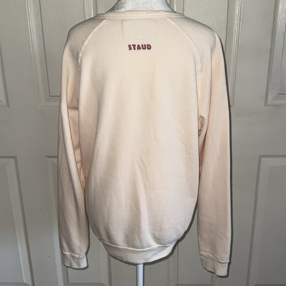 Staud X C. Bonz Cream “Blue” Embroidered Sweatshirt - Picture 4 of 6